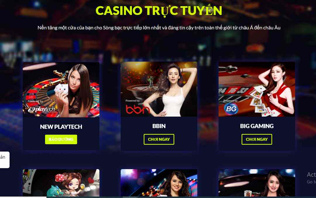 Casino trực tuyến BBIN cung cấp cho thị trường game hấp dẫn